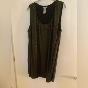 Catherines Black and Silver Long Tank Top or Mini-Dress